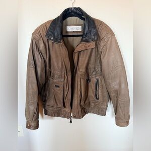 Vintage Joshua Ross leather bomber jacket size 42